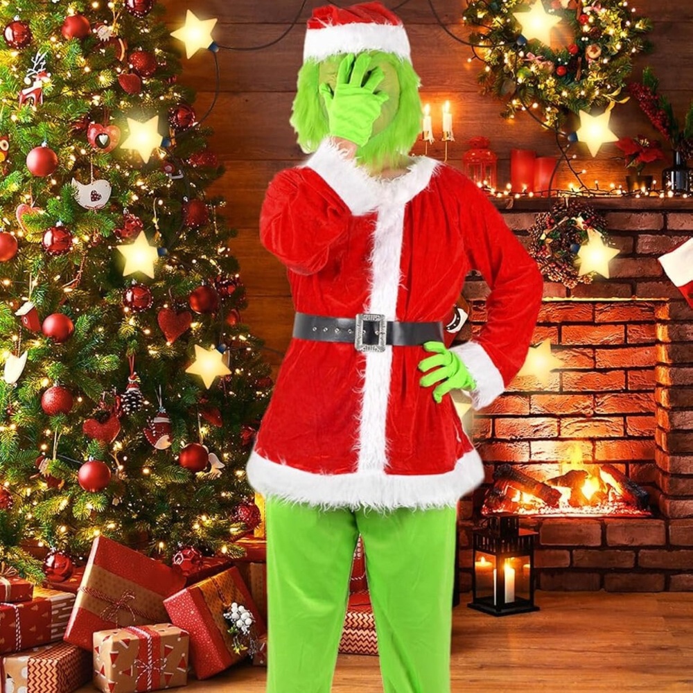 Festive Red and Green Santa Costume